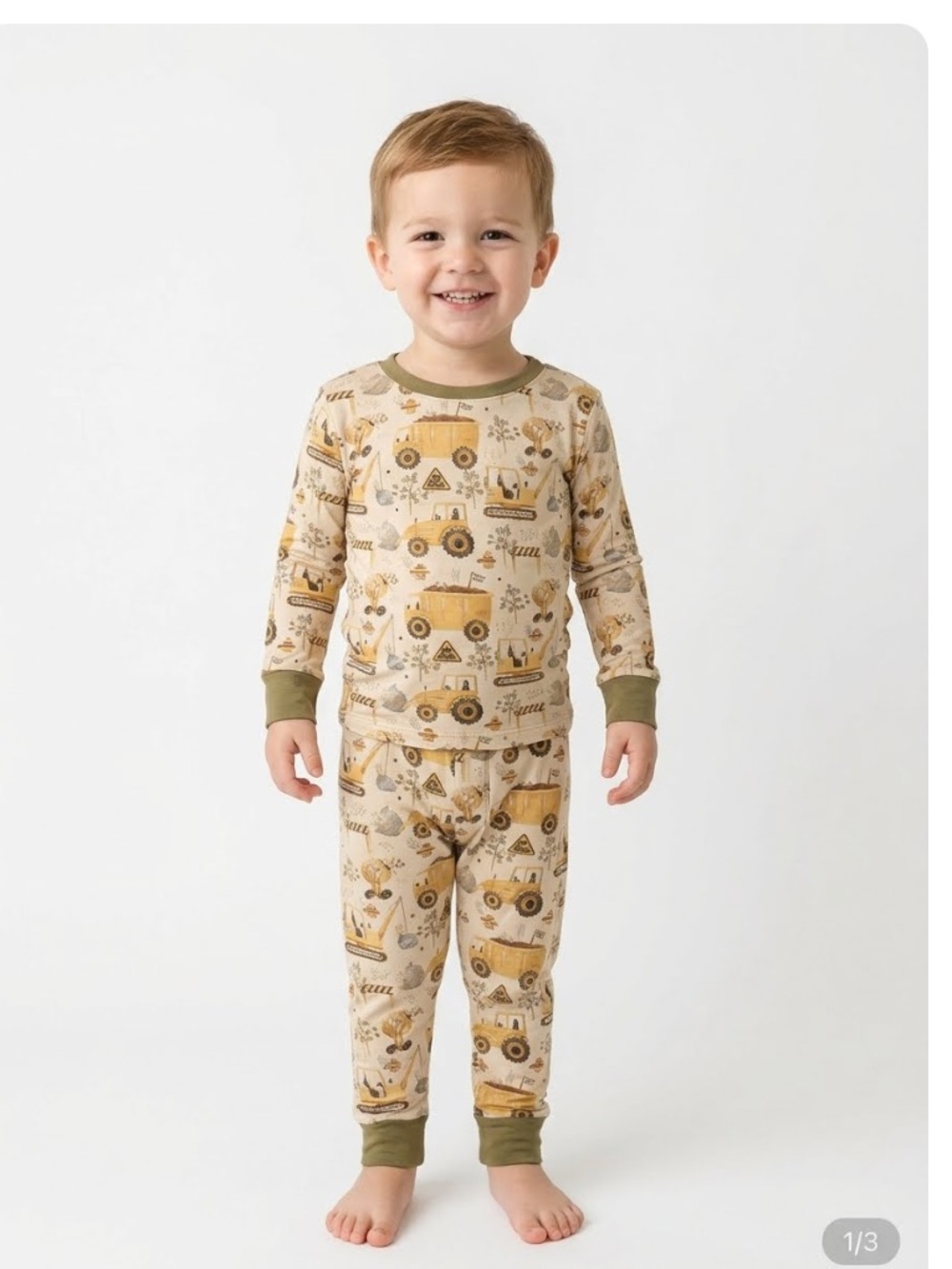 Miozing Bamboo Soft Tractor Theme Pajama Set Size 2-3 Years